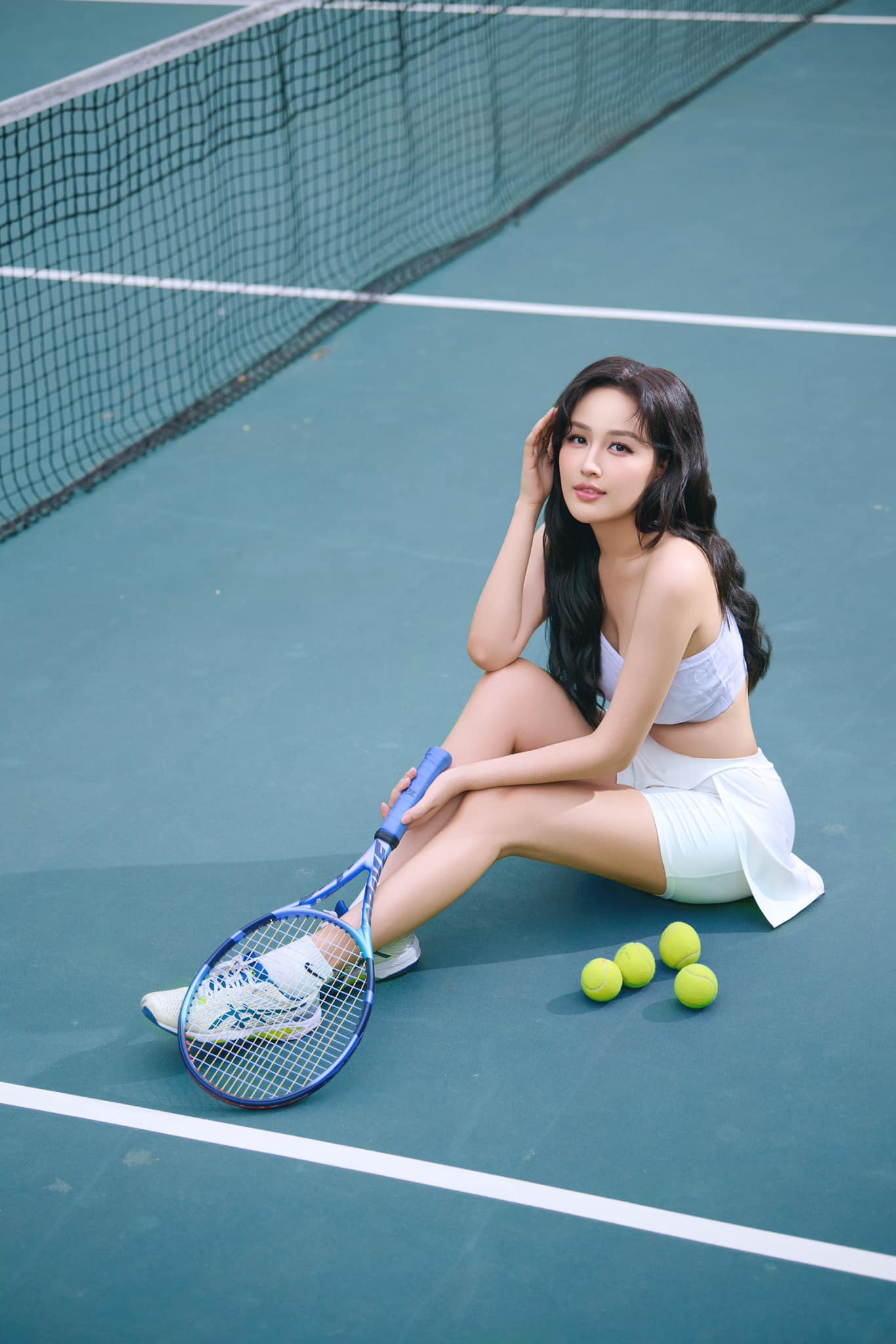 Ngỡ ngàng trước nhan sắc U40 của Mai Phương Thuý trên sân tennis, visual nét căng, trình đập bóng cũng không vừa- Ảnh 5.