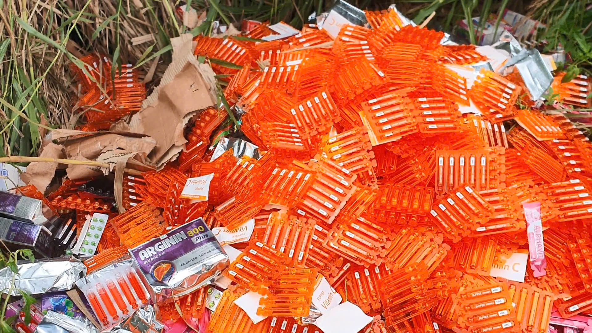 Công an TP HCM vào cuộc vụ phát hiện khối lượng lớn thực phẩm chức năng ở bãi đất trống- Ảnh 2.