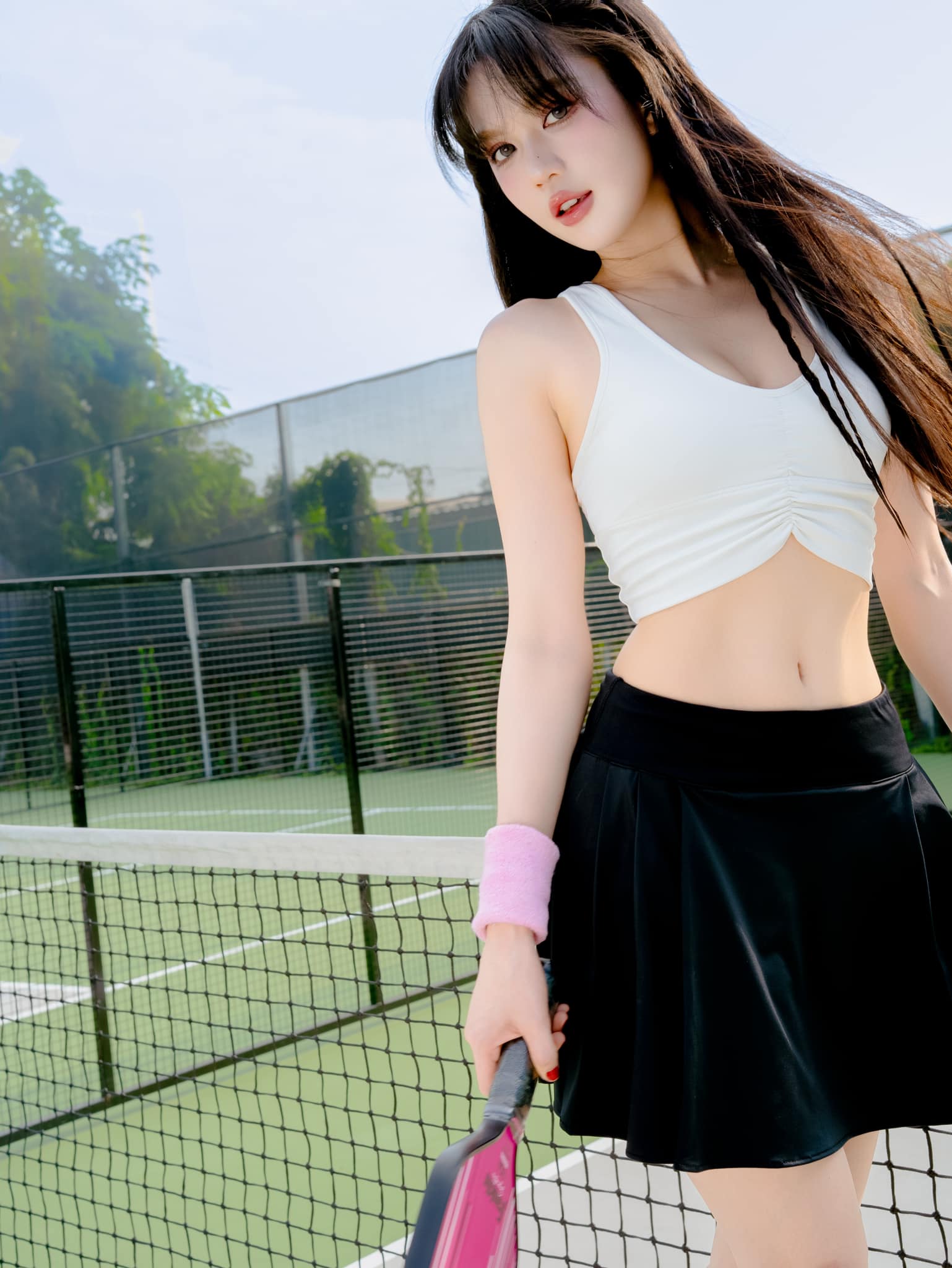Ngọc Trinh chơi pickleball từ 6h sáng nhưng đánh bóng thì ít “đánh vào quảng cáo” thì nhiều- Ảnh 7.