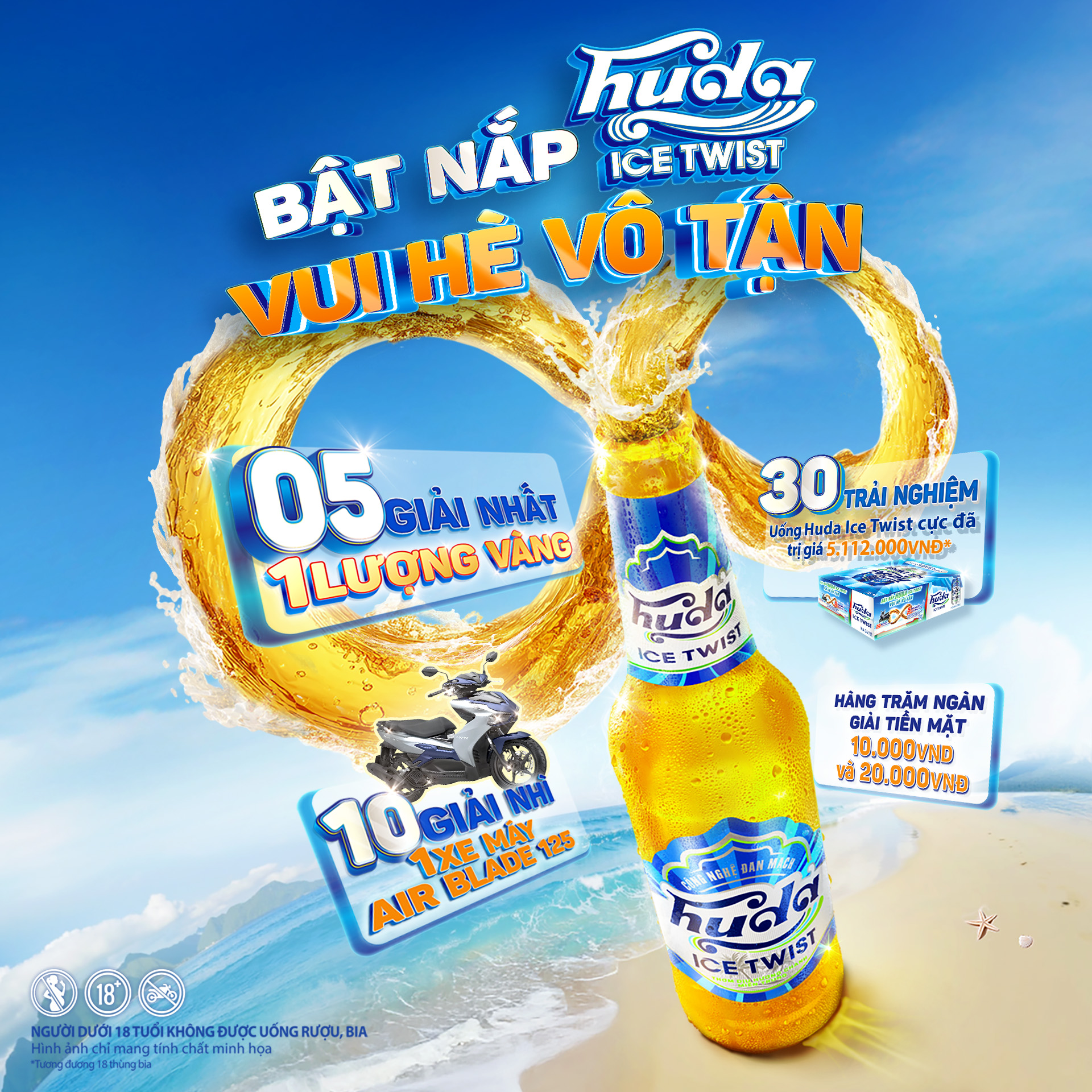 Bật mở bia ngon, nối hè vui vô tận cùng ngàn giải thưởng ẩn dưới nắp Huda Ice Twist- Ảnh 2.