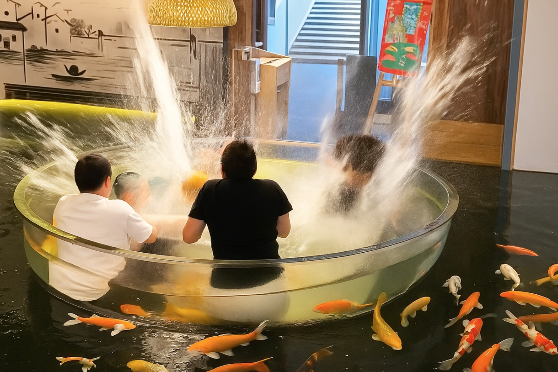 Bàn tiệc bất ngờ vỡ tung giữa lúc đang ăn khiến các thực khách rơi thẳng xuống nước: Thiết kế nhà hàng gây tranh cãi- Ảnh 2.