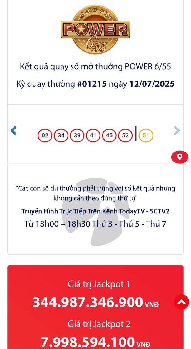Xổ số Vietlott có vé trúng giải Jackpot gần 345 tỉ đồng- Ảnh 1.