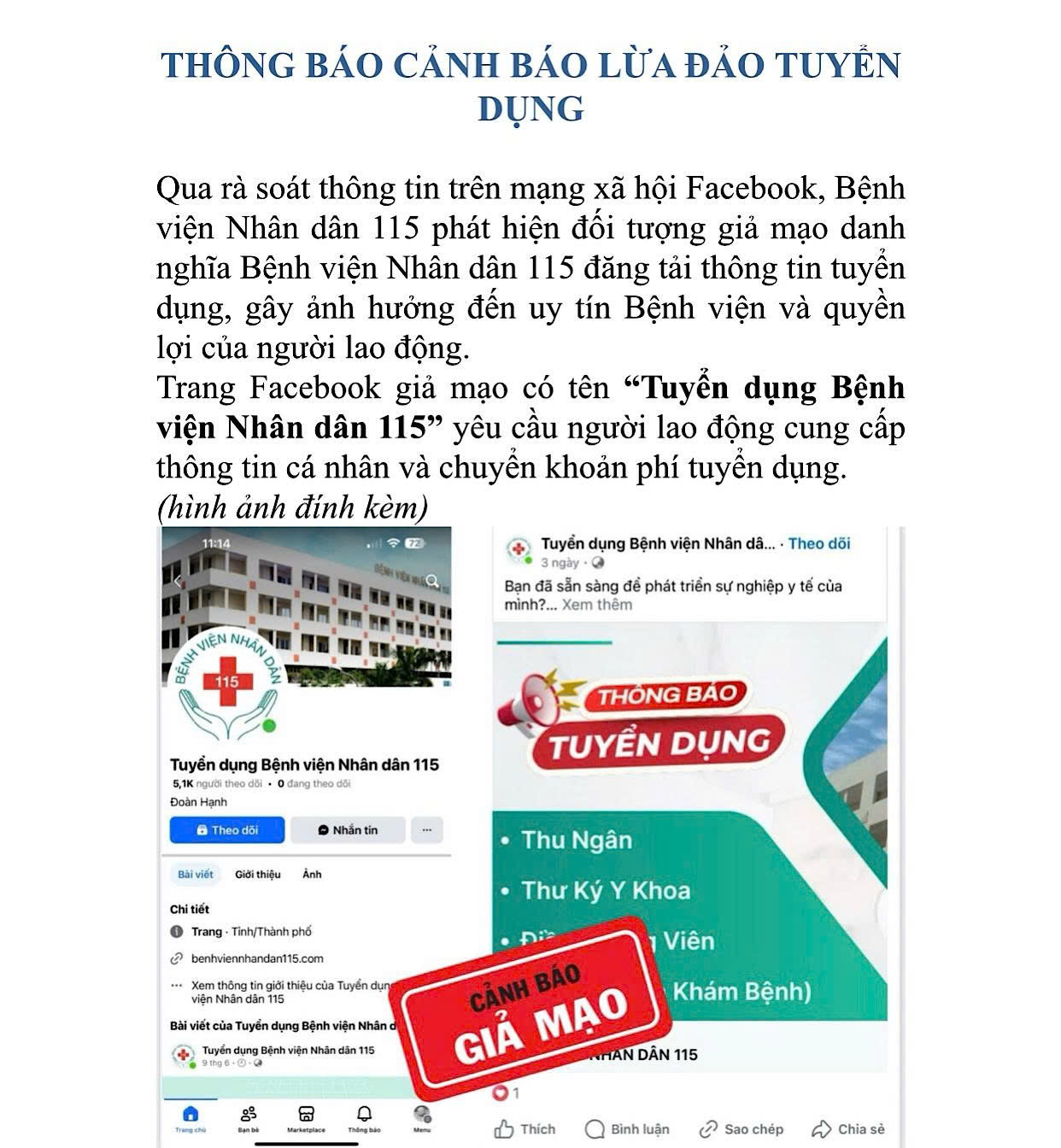 Bệnh viện khốn đốn vì bị mạo danh lừa đảo- Ảnh 1. Bệnh viện khốn đốn vì bị mạo danh lừa đảo- Ảnh 1.