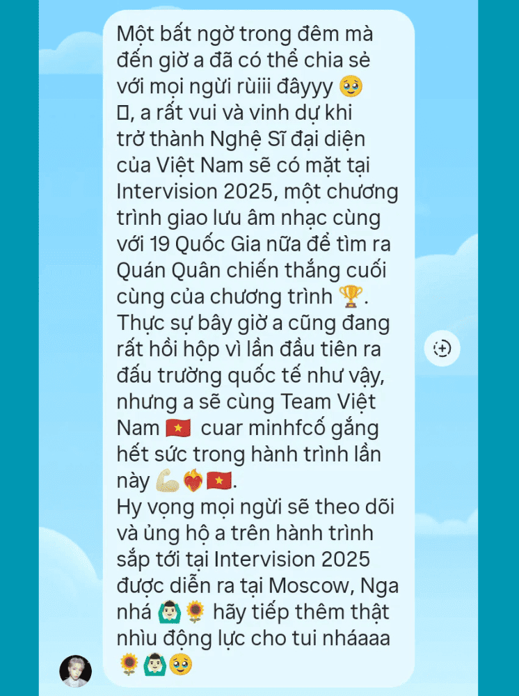 Học trò Mỹ Tâm đại diện Việt Nam tham dự cuộc thi quốc tế lớn nhất nhì 2025, netizen chúc “ra khơi” đại thắng- Ảnh 1.