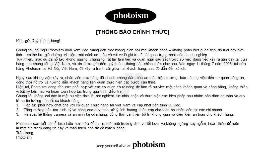 Toàn bộ phản hồi của tiệm photobooth Hà Nội xảy ra xô xát: Rất lấy làm tiếc!- Ảnh 1.