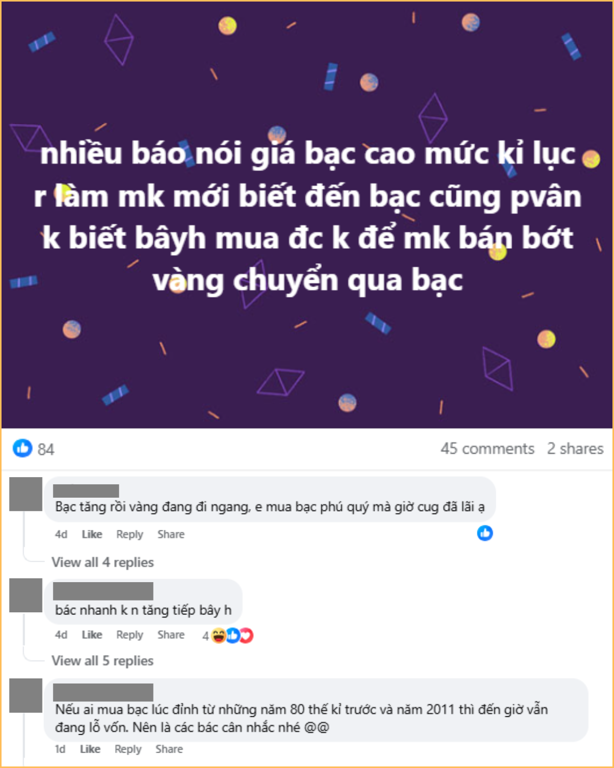 Giá bạc “nóng bỏng tay”, tính bán vàng lấy tiền mua bạc: Dân mạng bất đồng quan điểm!- Ảnh 1.