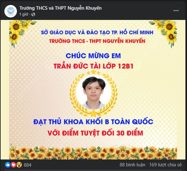 Lộ diện thủ khoa khối B toàn quốc đến từ trường tư thục: Từng "ẵm" 2 giải Nhất môn Toán của thành phố, đạt 1038 điểm trong kỳ thi ĐGNL- Ảnh 1.