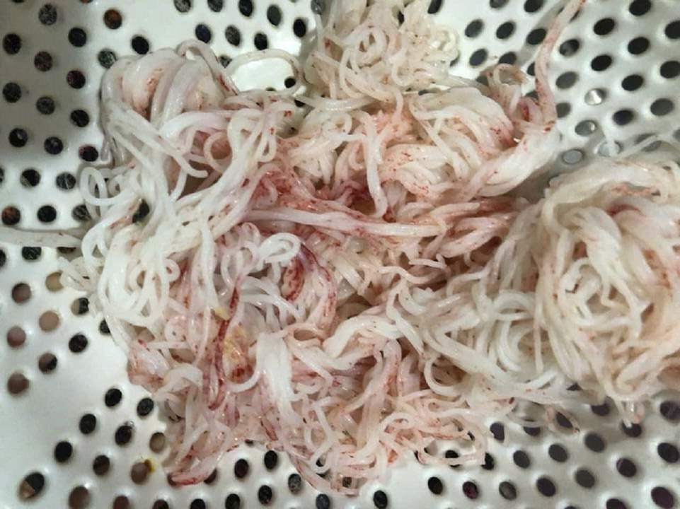 Bún chuyển sang màu đỏ sau vài giờ mua ở chợ Đà Nẵng: Bún chứa nấm men, nấm mốc- Ảnh 1.