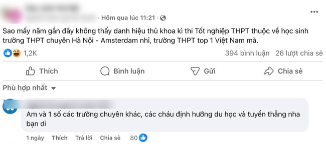 Đăng bài "khịa" học sinh trường THPT chuyên Hà Nội - Amsterdam sau kỳ thi tốt nghiệp, nam sinh gây tranh cãi!- Ảnh 1.