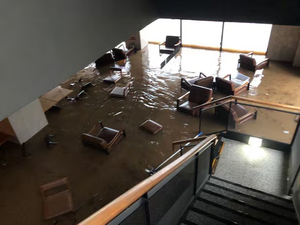 Hàn Quốc ngày thứ 3 oằn mình trong mưa lũ lịch sử: Siêu thị, Starbucks ngập kinh hoàng, ô tô chỉ thấy nóc, 5.000 người bỗng "vô gia cư"- Ảnh 9.