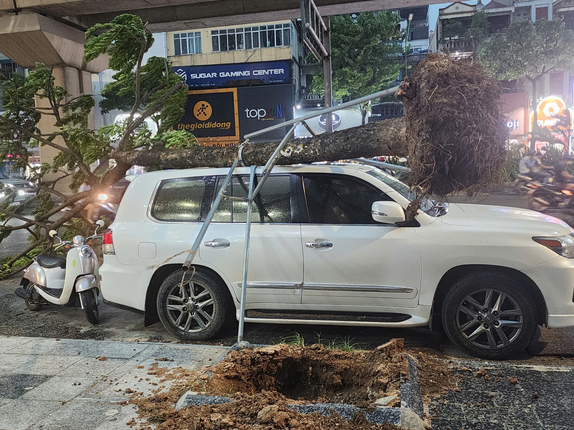 Rào chắn tòa nhà "hàm cá mập" đổ sập, 2 du khách nước ngoài bị thương- Ảnh 2.
