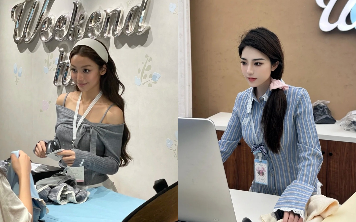 Choáng với dàn nhân viên bán quần áo đẹp như diễn viên của local brand Trung Quốc- Ảnh 1.