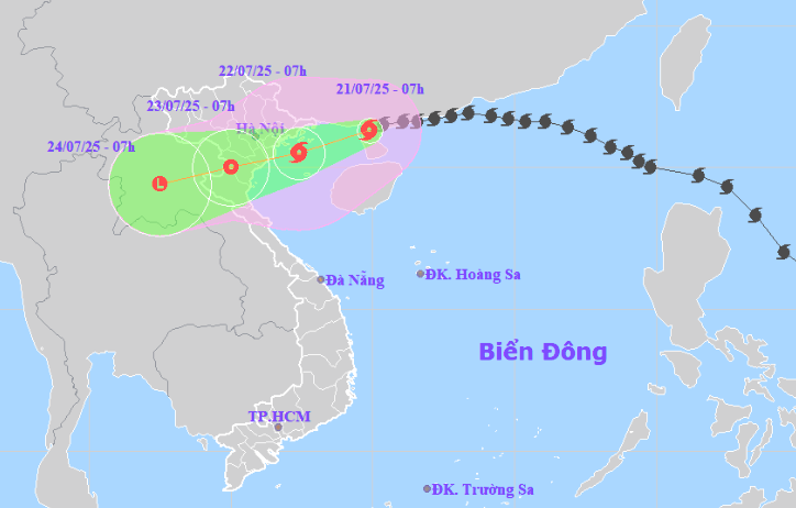 Bão số 3 (Wipha) dự báo đổ bộ vào Quảng Ninh - Nghệ An từ tối và đêm nay 21-7- Ảnh 1.