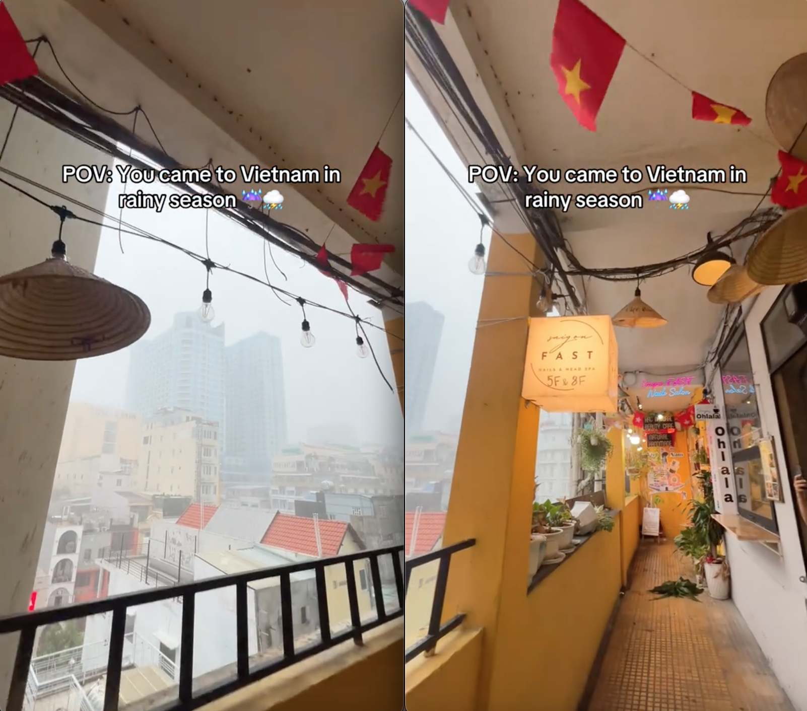 Du lịch Việt Nam gặp ngay trận mưa lớn, vị khách Thái Lan hô vang 1 câu cực "mặn" khiến dân mạng bật cười- Ảnh 1.