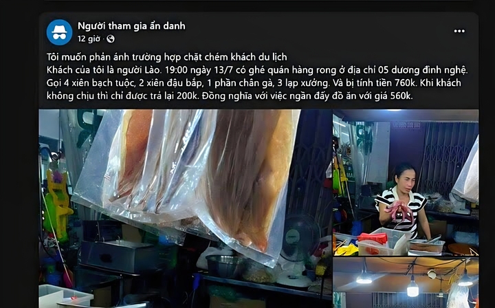 Phạt quán vỉa hè "chặt chém" du khách Lào vài que xiên nướng giá 760 nghìn đồng- Ảnh 1.