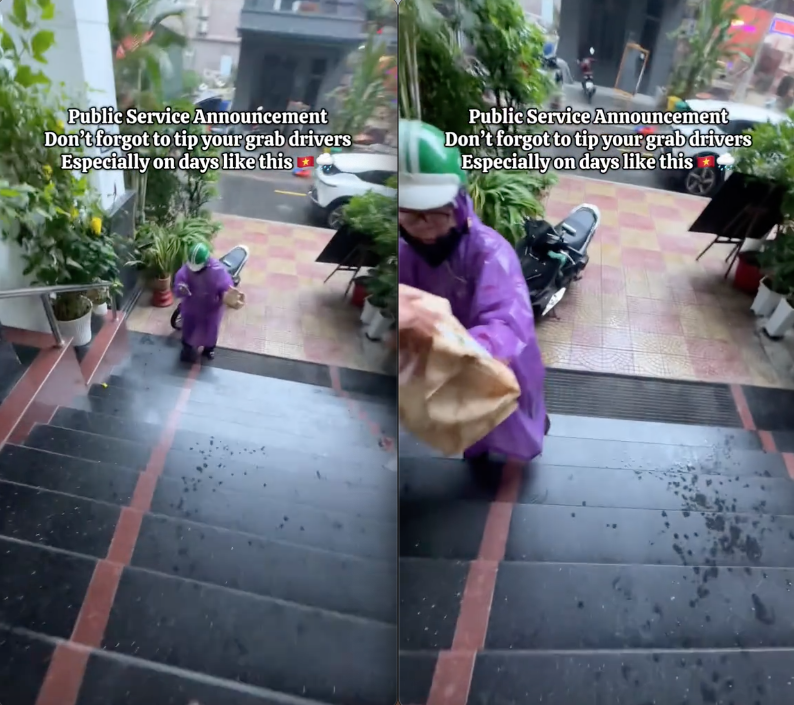 Thấy shipper lặn lội mưa gió mang đồ ăn cho mình, khách Tây làm ngay 1 hành động khiến dân mạng tấm tắc khen ngợi- Ảnh 1.