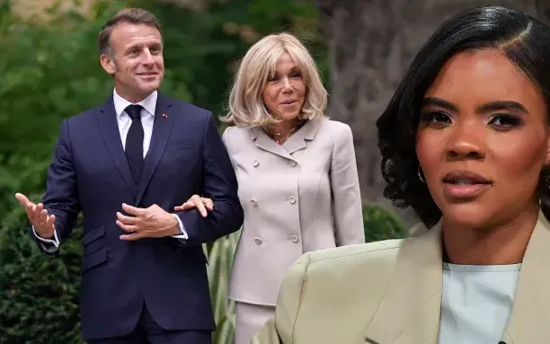 Vợ chồng Tổng thống Macron (bên trái) và người dẫn chương trình Candace Owens. (Ảnh: Getty Images) Vợ chồng Tổng thống Macron (bên trái) và người dẫn chương trình Candace Owens. (Ảnh: Getty Images)