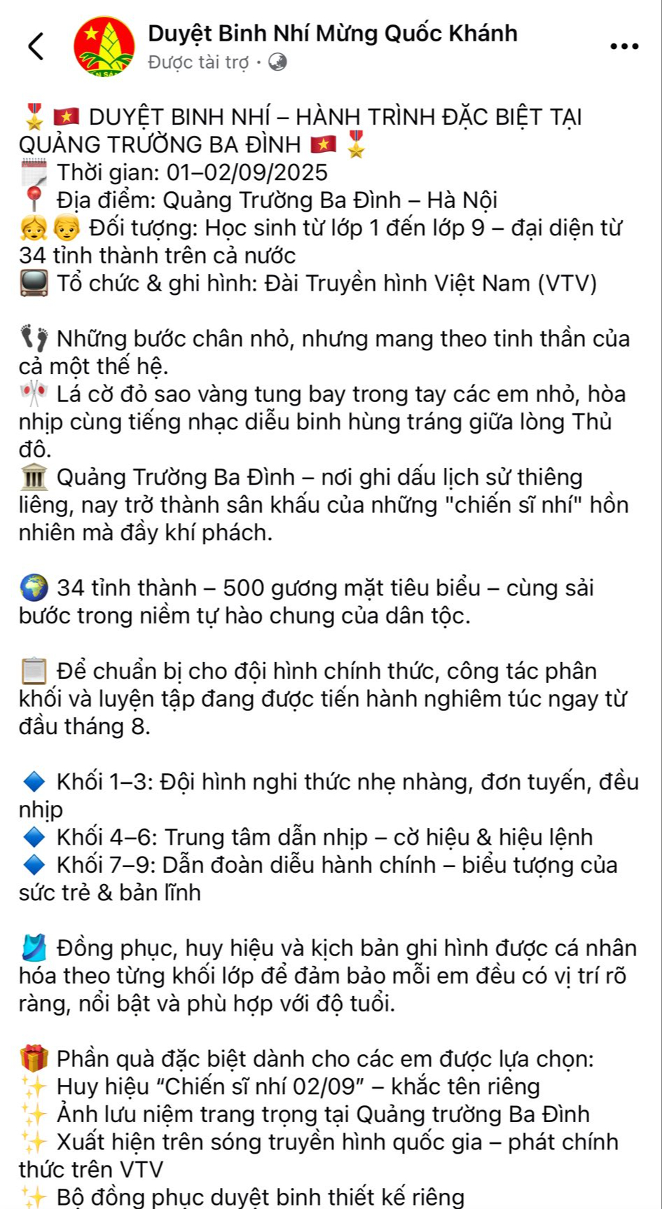 Xuất hiện chiêu trò lừa phụ huynh đăng ký “duyệt binh nhí”- Ảnh 2.