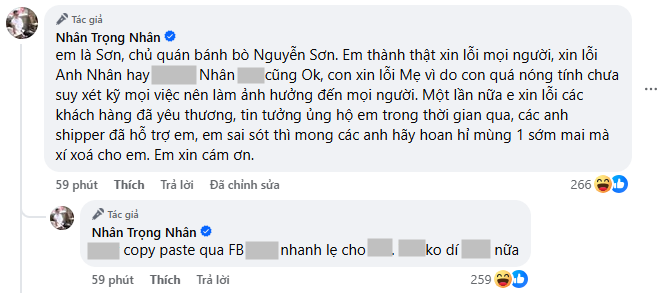 Chủ tiệm bánh bò "em xin lỗi nhưng em không sai", diễn viên Trọng Nhân lập tức có phản ứng- Ảnh 2.