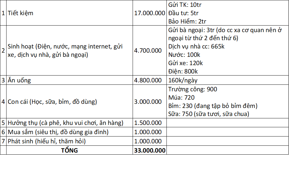 Bảng chi tiêu “khó chê” của cặp vợ chồng ở TP.HCM- Ảnh 1.