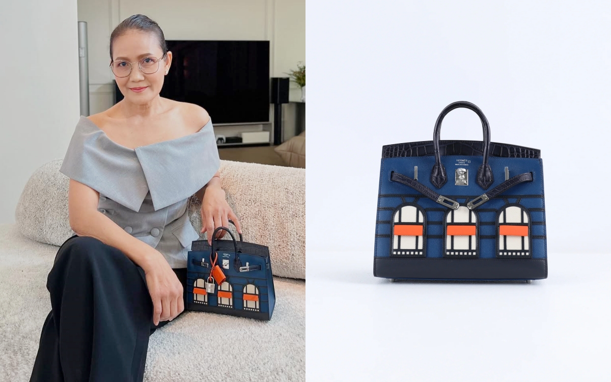 Mẹ Lisa gây choáng khi mang túi Hermès đắt đỏ- Ảnh 2.