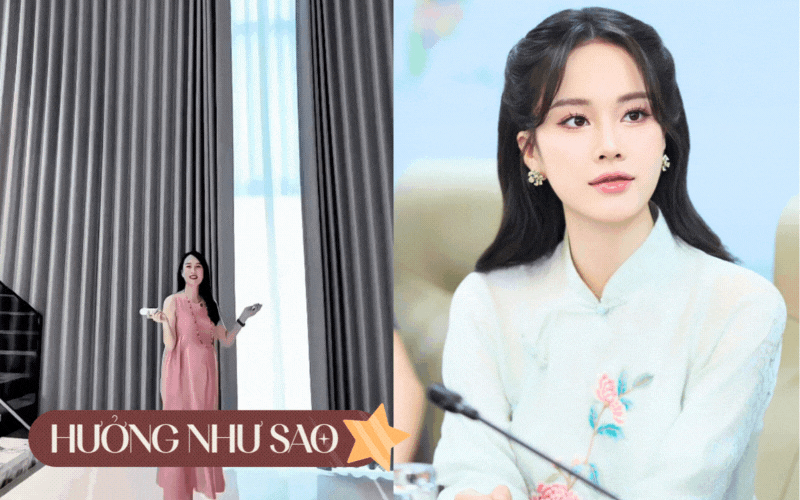 Hết đệm ngủ 213 triệu, MC Ngô Mai Phương lại gây trầm trồ với bộ rèm thông tầng "đẹp tới từng tiểu tiết"- Ảnh 2.