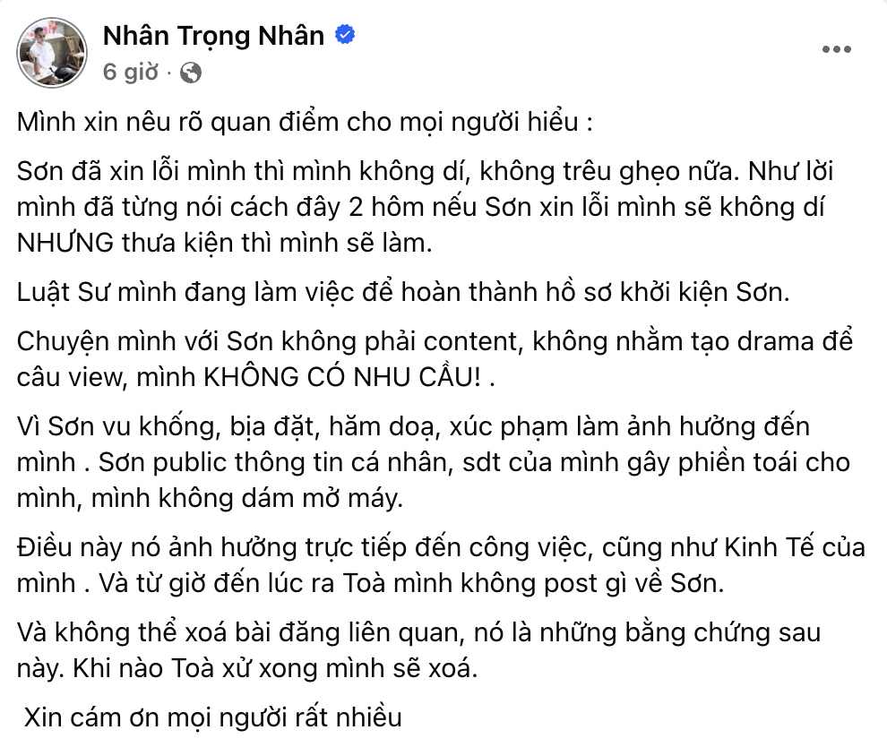 Phản hồi của chủ tiệm bánh bò về tin diễn viên Trọng Nhân sẽ khởi kiện mình- Ảnh 2.