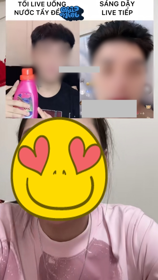TikToker livestream uống chất tẩy rửa, cập nhật tình trạng liên tục, netizen: 