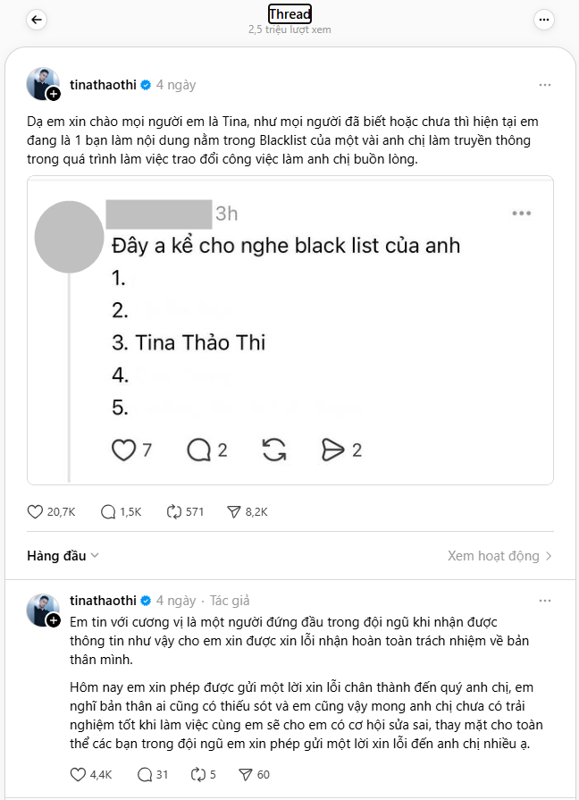 Câu nói lạ của Tina Thảo Thi khi “tái xuất” sau vụ bị cho vào blacklist- Ảnh 4.