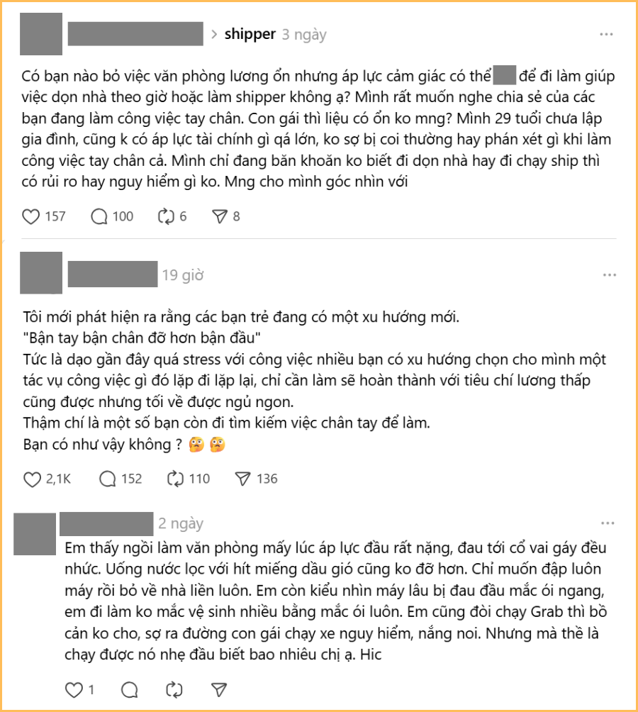 Lương ổn nhưng kiệt quệ, dân văn phòng “động viên nhau” đi làm giúp việc, chạy xe ôm: Chuyện gì vậy?- Ảnh 1.