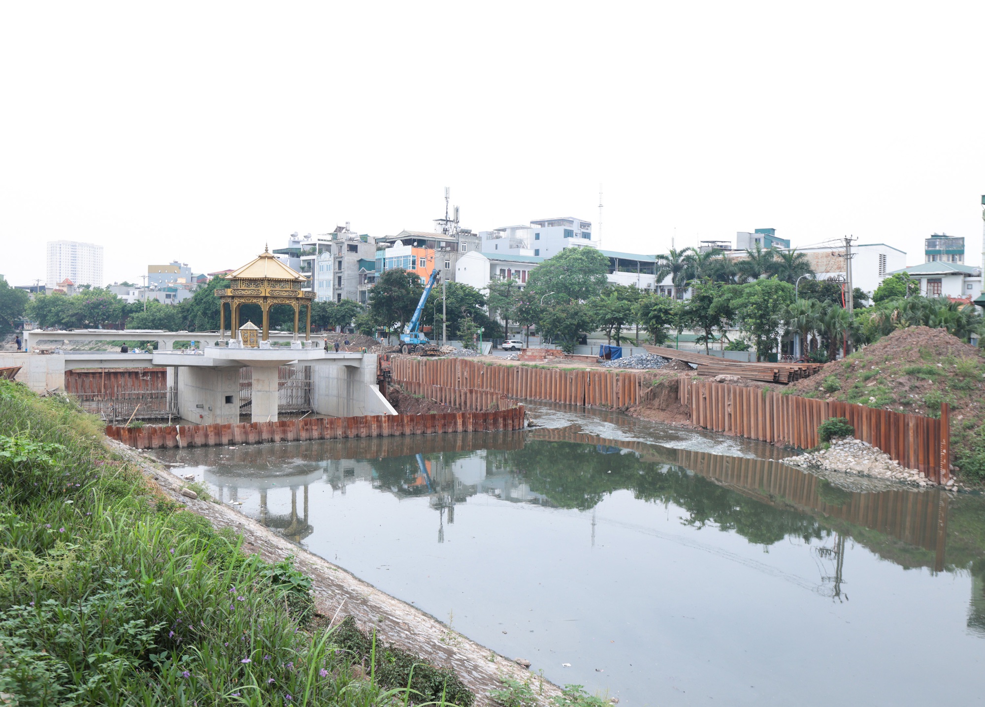 Hà Nội: Cảnh tượng lạ trên sông Tô Lịch khiến ai cũng phải ngoái nhìn- Ảnh 2.