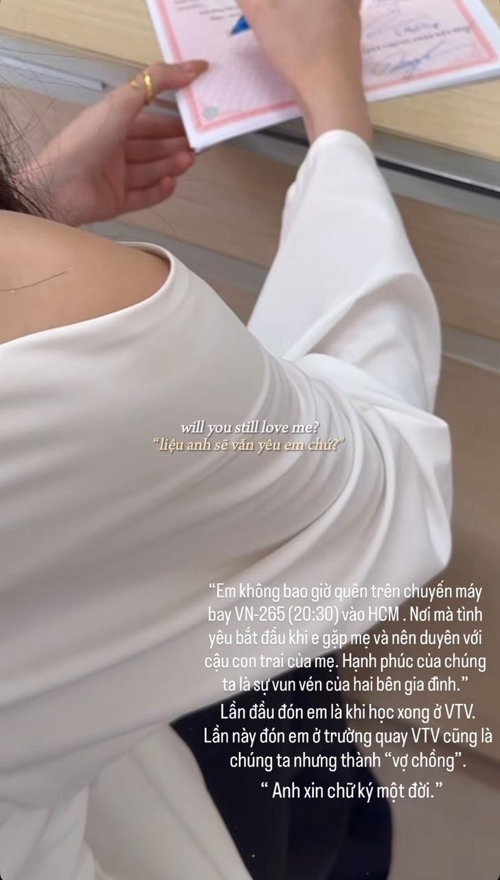 Mỹ nhân 2k2 Hương Liên khoe giấy đăng ký kết hôn, hé lộ nơi gặp gỡ không ngờ với mẹ chồng hào môn- Ảnh 1.