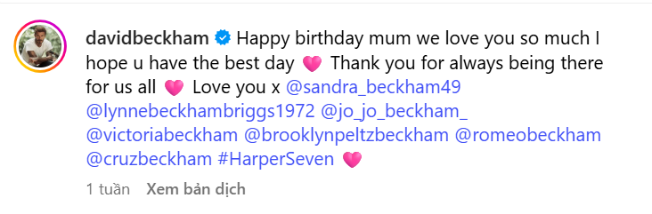 Tình hình nha Beckham dạo này: Bố tag hết mình, con 