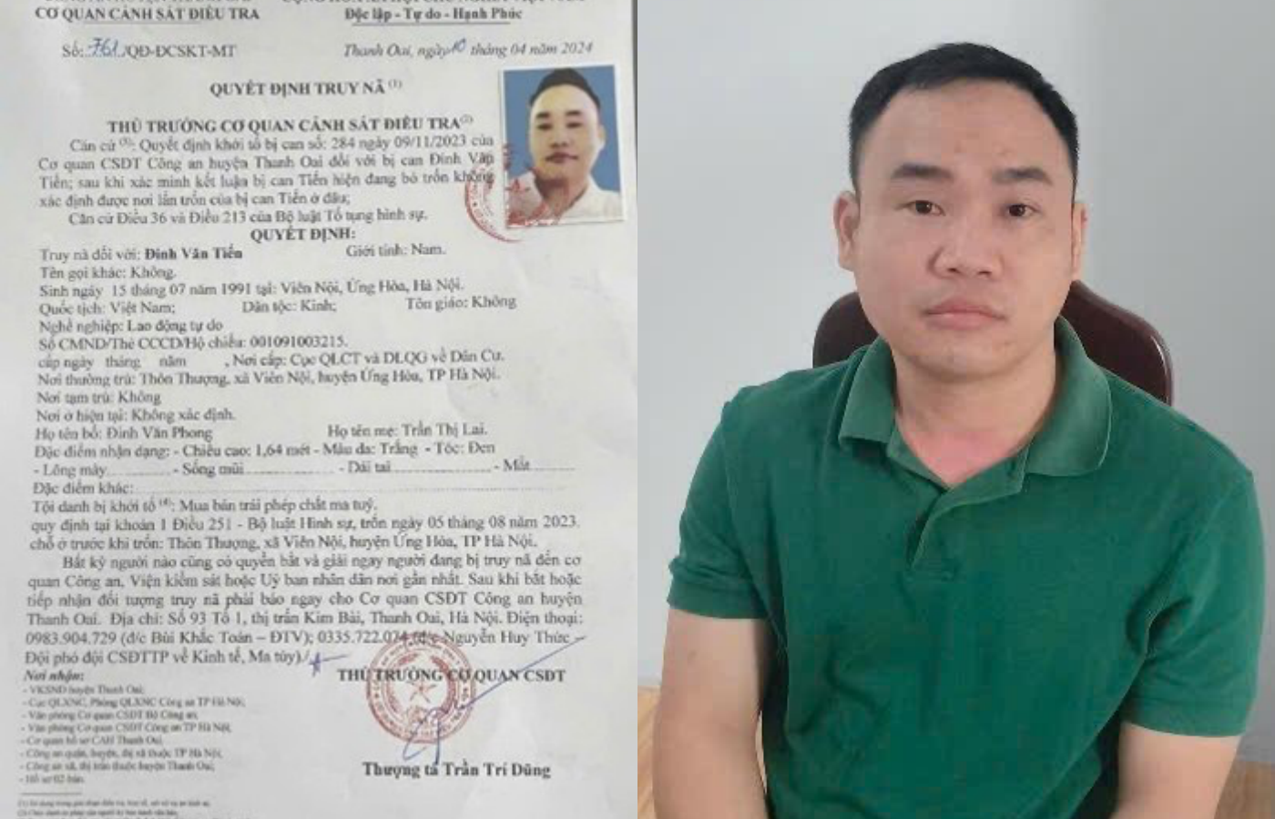 Đinh Văn Tiến ra đầu thú- Ảnh 1.