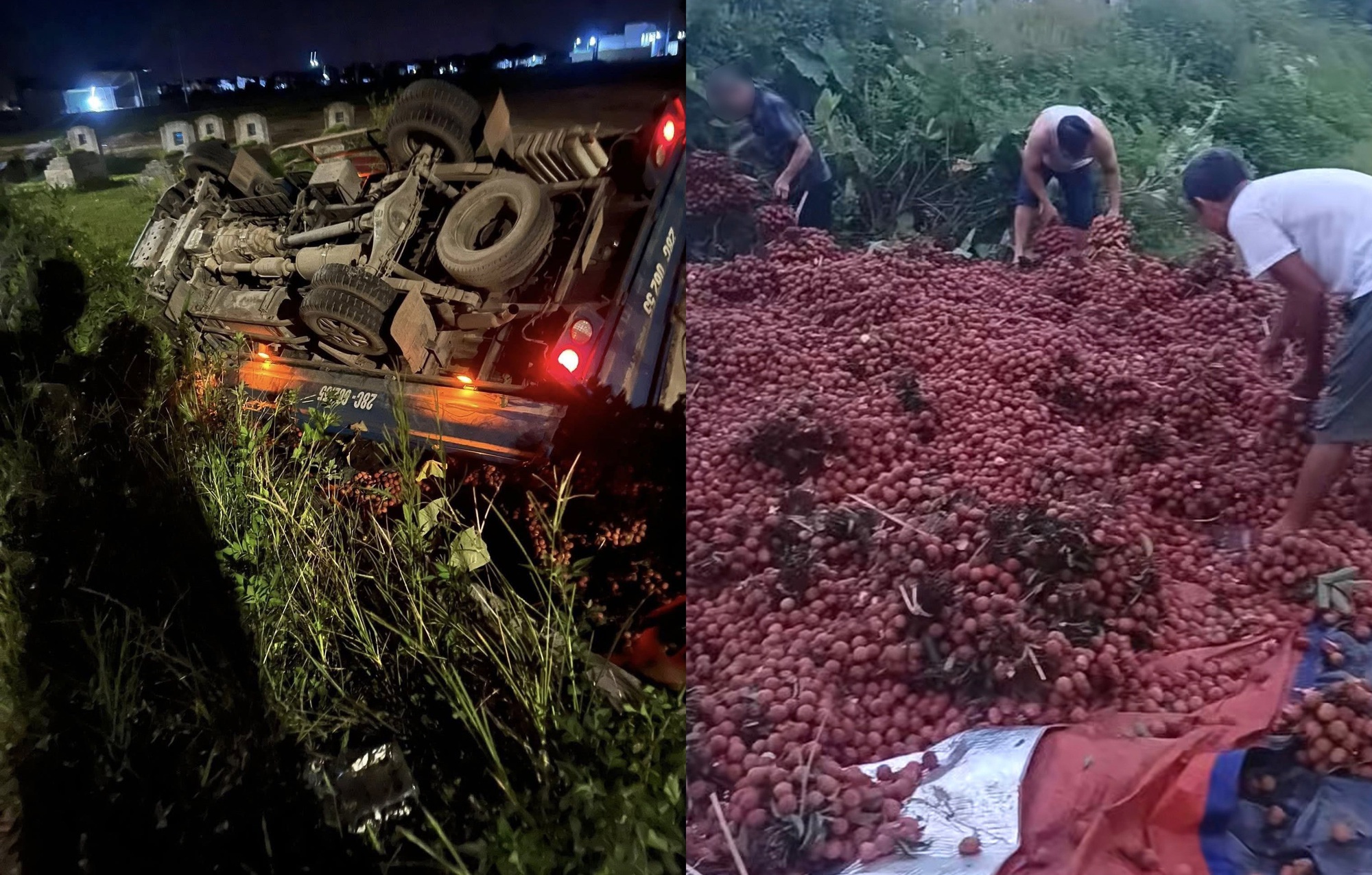 Vụ xe tải chở vải bị lật, người dân ra nhặt: Chủ xe đính chính bất ngờ- Ảnh 1.