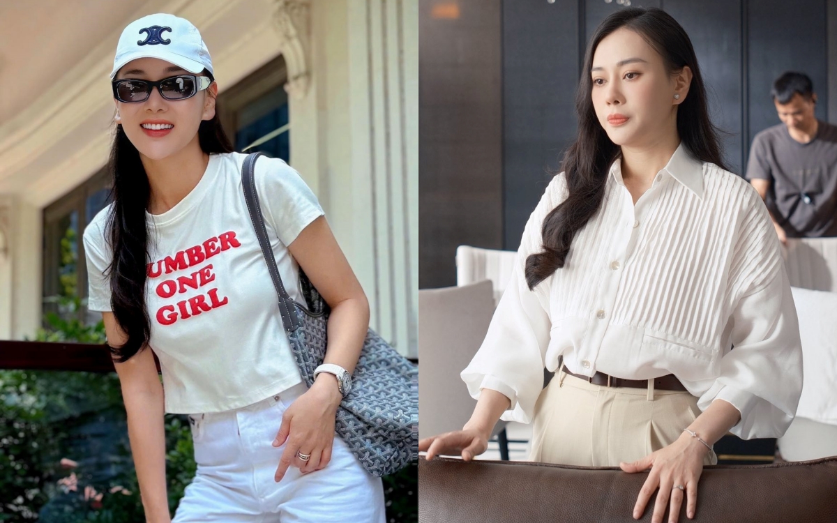 Phương Oanh "hack tuổi" với áo giống Rosé, mang phụ kiện cả tỷ đồng dạo phố- Ảnh 1.