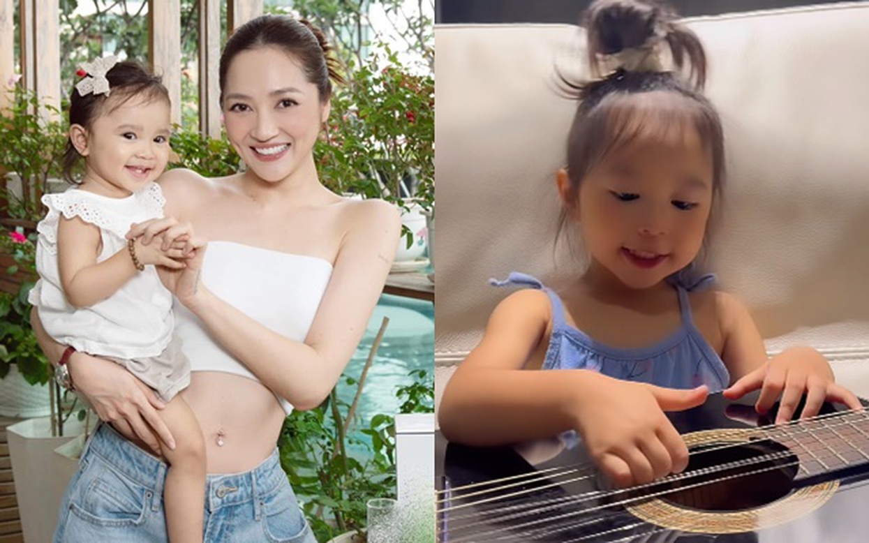 Con gái Bảo Anh 2 tuổi đàn hát cực khéo, dân tình hết lời khen ngợi- Ảnh 1.