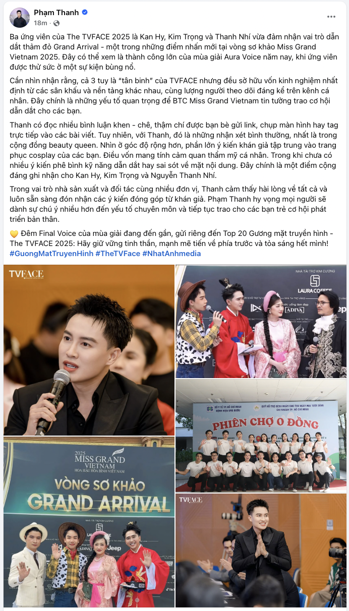 MC TVFace nhận ý kiến trái chiều tại Miss Grand Vietnam, nhà sản xuất nói gì?- Ảnh 4.