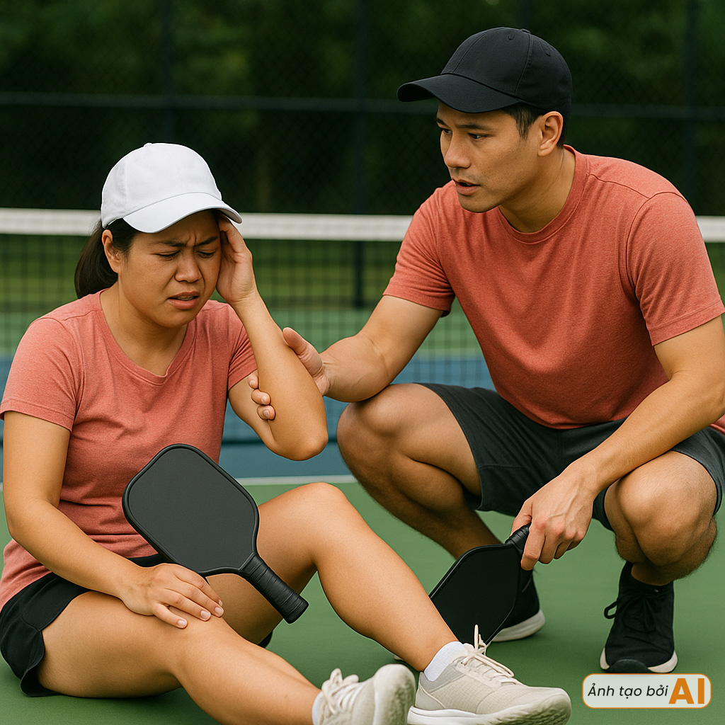 Đi đánh Pickleball, bị chồng smash thẳng vào đầu, những người vợ nên làm gì?- Ảnh 3.