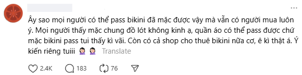 Cãi nhau om sòm vụ cho thuê - thanh lý bikini đã mặc: Người rùng rợn vị trí nhạy cảm, người bảo bình thường!- Ảnh 2.