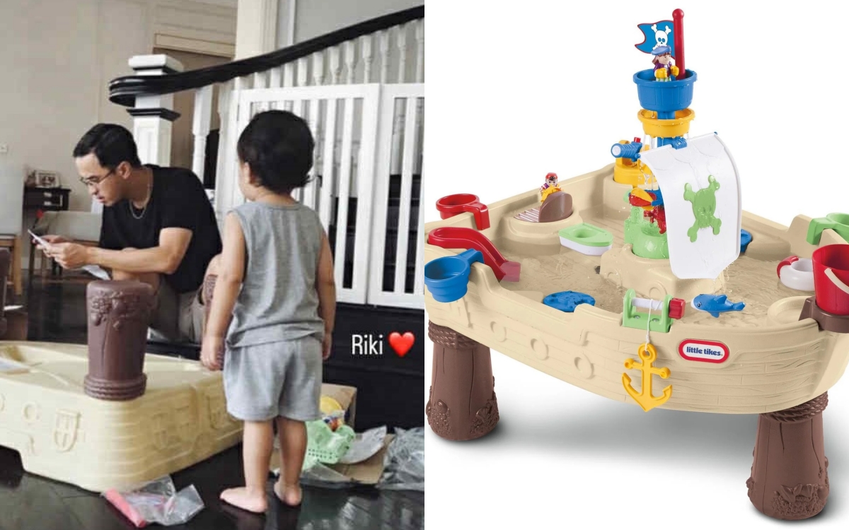 Hà Tăng khoe ảnh ông xã lọ mọ bên con, hóa ra quý tử cũng dùng món đồ chơi này- Ảnh 2.