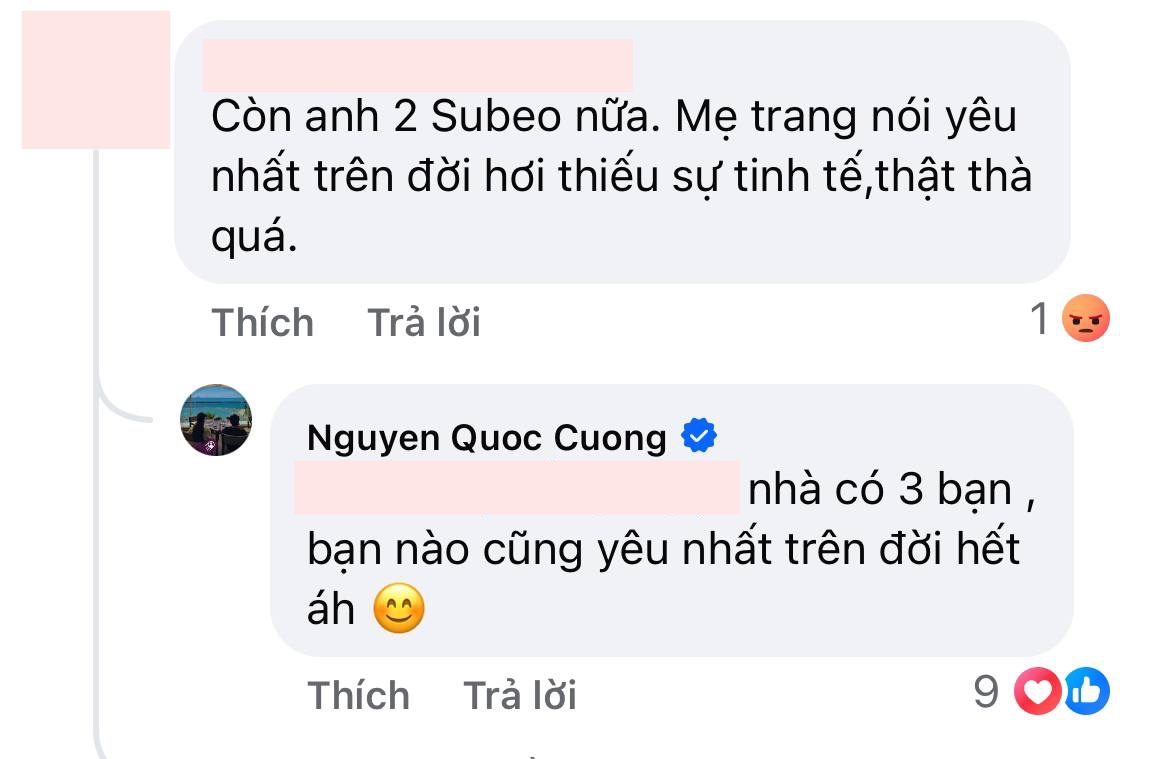 Đàm Thu Trang bị nghi thiên vị con ruột hơn Subeo, Cường Đô La đáp nhanh 1 câu EQ chạm nóc!- Ảnh 1.