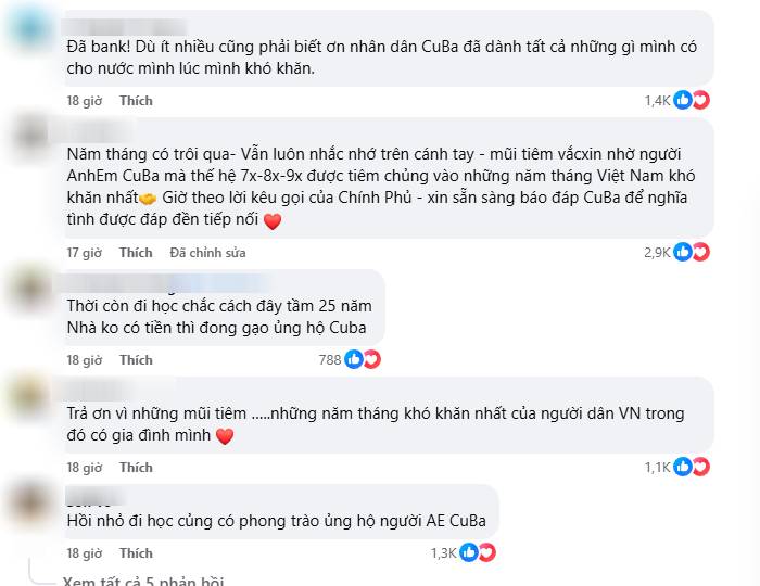 Lời kêu gọi ủng hộ nhân dân Cuba lay động triệu trái tim người Việt: 