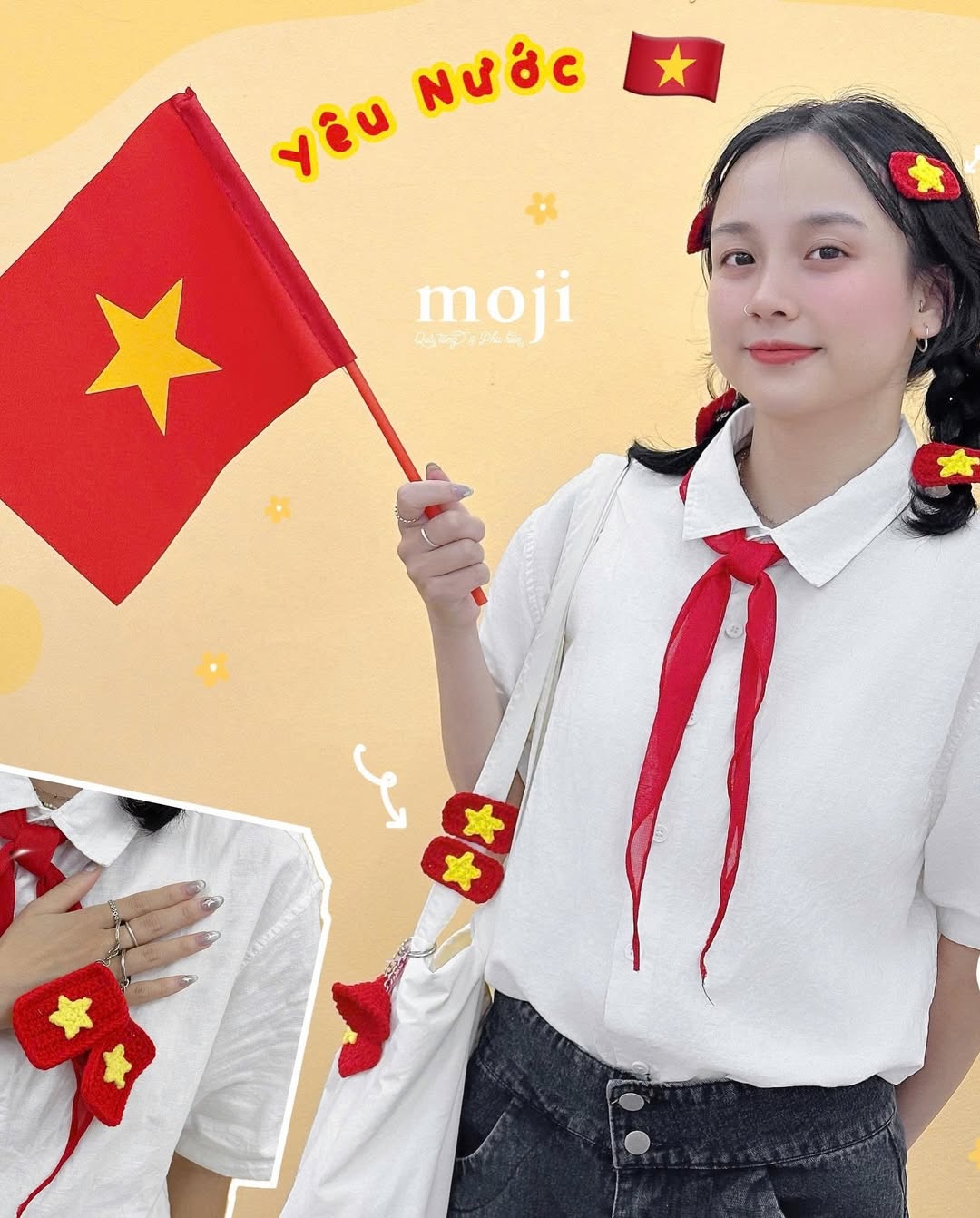 Cờ Tổ quốc, áo in hình sao vàng... 
