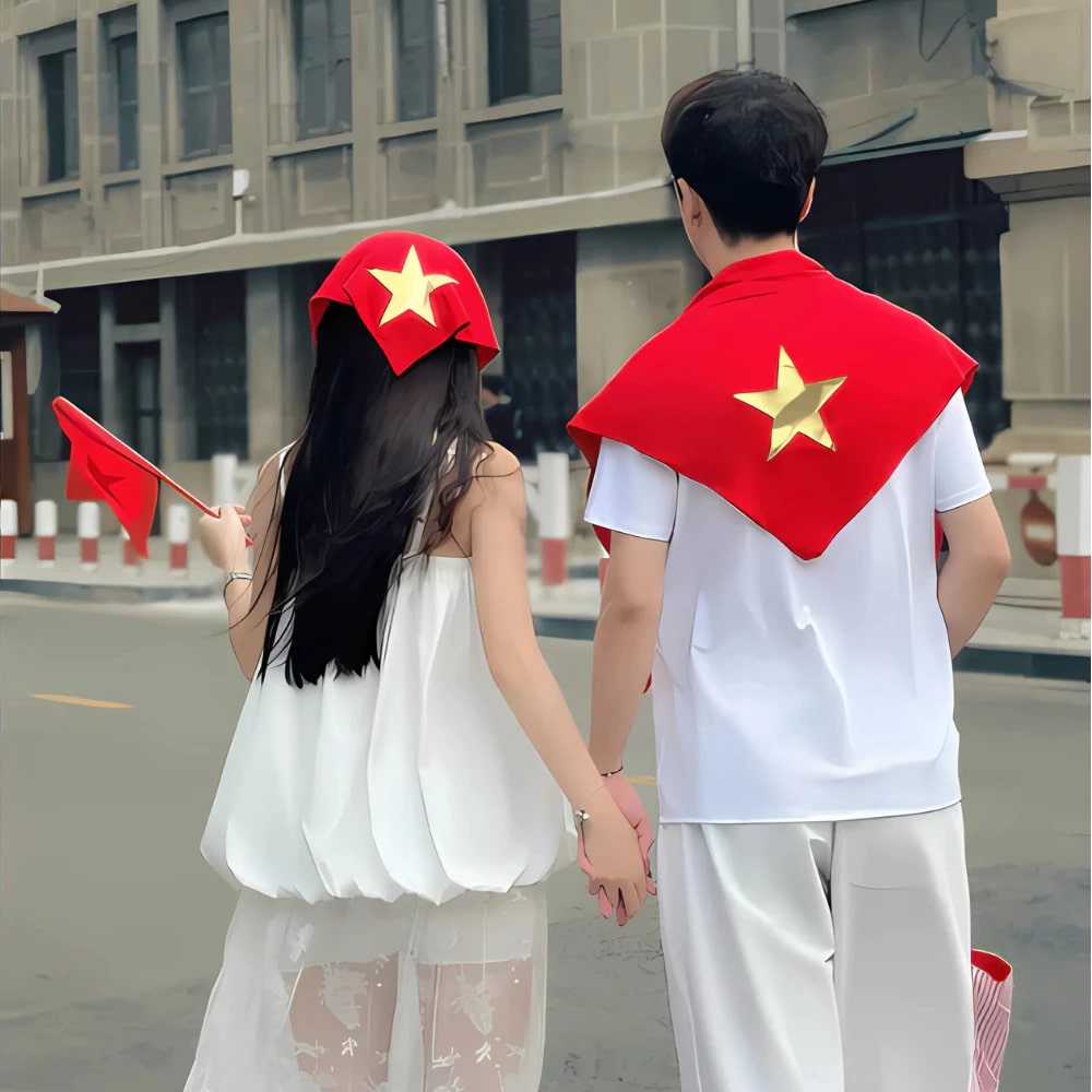 Cờ Tổ quốc, áo in hình sao vàng... 