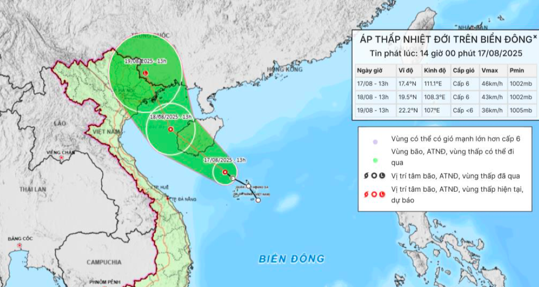 Áp thấp nhiệt đới giật cấp 8, hướng đổ bộ vào đâu ở miền Bắc?- Ảnh 1.