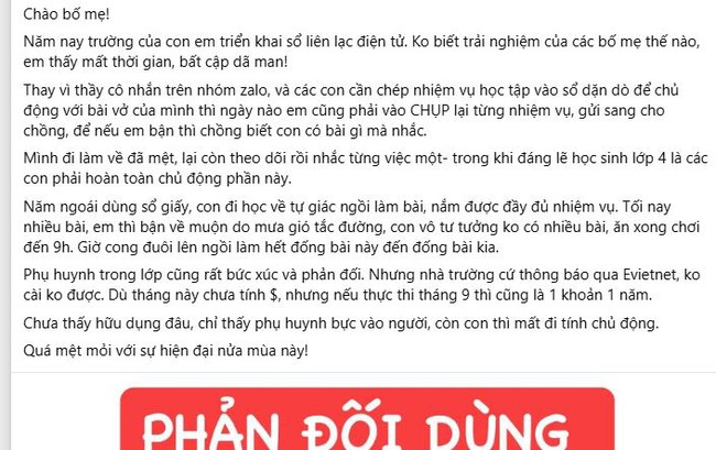 Phụ huynh Hà Nội tranh cãi về 1 công cụ: Thực sự vô ích, tốn tiền hay do các trường triển khai không tới, gây lãng phí cả trăm nghìn/năm?- Ảnh 1.