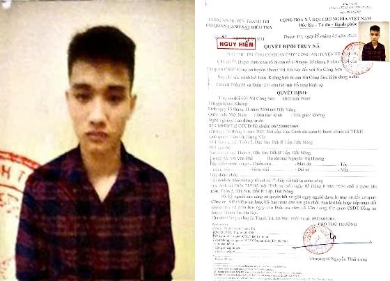 Truy nã Vũ Công Sơn sinh năm 2000- Ảnh 1.