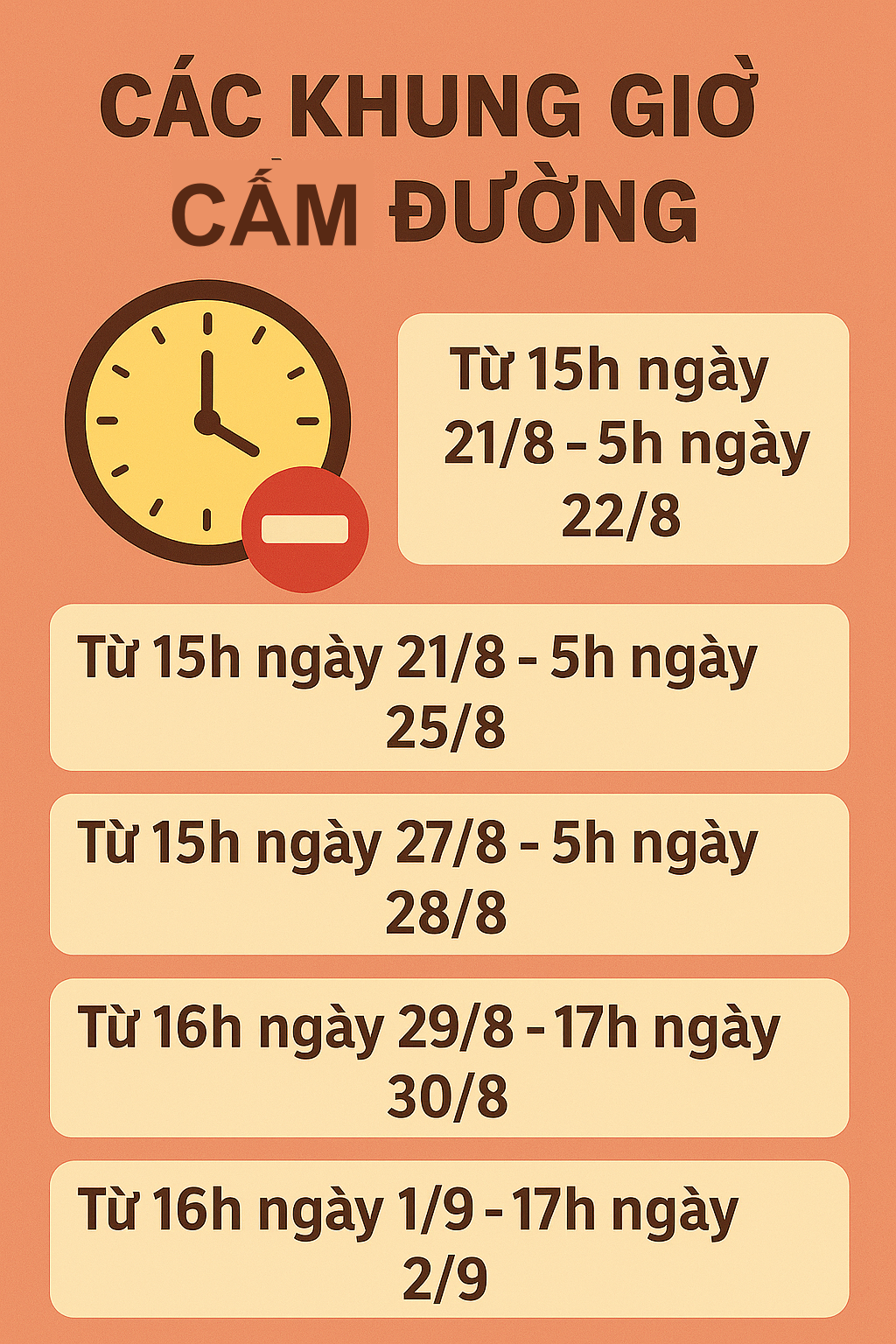 Cục CSGT thông báo tất cả người tham gia giao thông từ 15h ngày 21/8- Ảnh 1.
