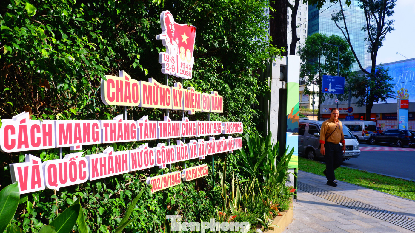 Ngắm phố phường TPHCM rực rỡ cờ hoa- Ảnh 11.